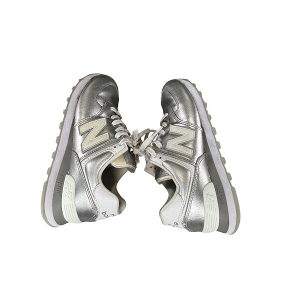 New Balance Womens Silver 574 Sneakers Size 6.5 US 37 EU - Picture 8 of 11